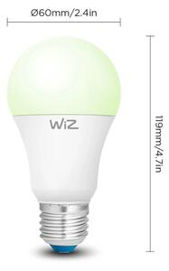 Set de 2 becuri LED RGBW reglabile A60 E27/9W/230V 2200-6500K Wi-Fi + telecomandă - WiZ