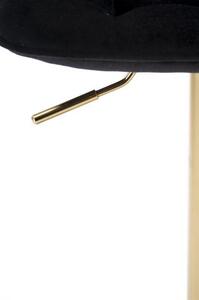 Scaun de bar H120, negru/auriu, stofa catifelata, 43x44x84 cm