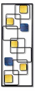 Decoratiune perete ART INFINITE, galben/albastru/negru, metal, 28x5x74