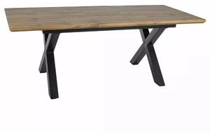 Masa de living extensibila XAVIERO II, stejar artisan/negru mat, 160-2