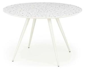 Masa ARAMIS, alb/terrazzo, 120x120x76 cm