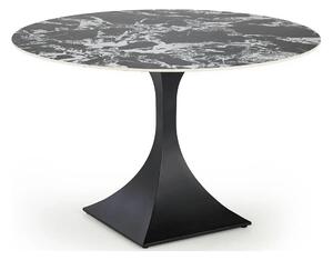 Masa MANUEL, negru, ceramica/metal, 120x120x77 cm