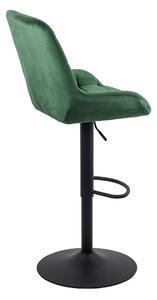 Scaun bar, înălțime reglabilă, rotativ, suport picioare, catifea, verde, ABS 145