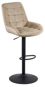 Scaun de bar reglabil din catifea ABS 145 bej