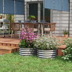 Outsunny Set 2 Paturi Înălțate de Gradină, Jardiniere Exterior cu Margine Protecție, Ideal pentru Flori și Legume, Design Ergonomic | Aosom Romania