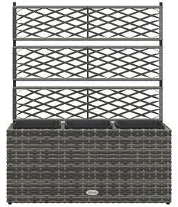 Outsunny Jardinieră de Gradină Autoportantă, Pat de Flori pentru Plante Cățărătoare, Design Modern, 84x30x107cm, Gri Deschis | Aosom Romania
