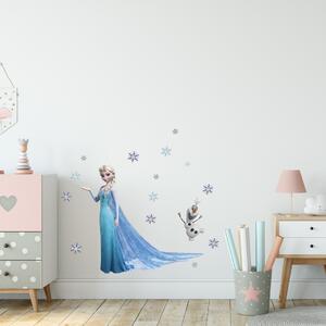 Autocolant de perete "Elsa și Olaf" 78x65 cm