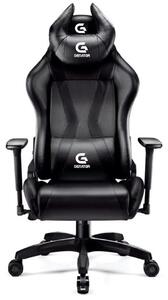 Scaun gaming, ergonomic, masaj pernă lombară, brațe reglabile 2D, piele PU, roți silențioase, rezistent 150 KG, Negru