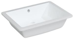 Chiuvetă de baie, alb, 55,5x40x18,5 cm, pătrată, ceramică