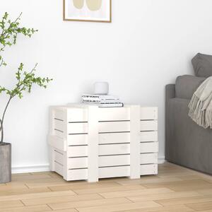 Cutie de depozitare, alb, 58x40,5x42 cm, lemn masiv de pin