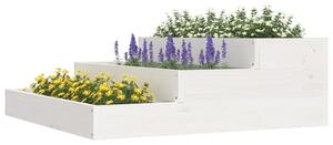 Jardinieră, alb, 78x78x27 cm, lemn masiv de pin