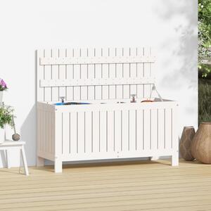Cutie de depozitare grădină, alb, 108x42,5x54 cm lemn masiv pin