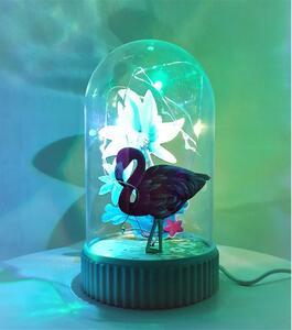 Decoratiune Luminoasa Glob cu USB Model Flamingo 14.5 cm Multicolor
