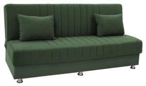 Canapea extensibila cu 3 locuri, Pako World, Romina, Catifea Verde, 180 x 75 x 80 cm
