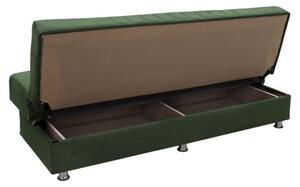 Canapea extensibila cu 3 locuri, Pako World, Romina, Catifea Verde, 180 x 75 x 80 cm