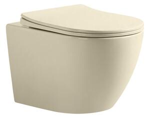 Set vas WC suspendat, Fluminia, Ricci Tornado Flush, rimless, cu capac quick release si soft close, cappuccino