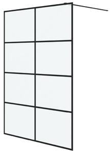 Perete cabină duș walk-in negru 140x195 cm sticlă ESG mată