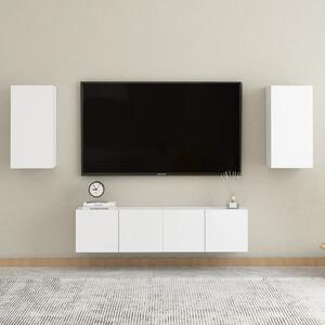 Set comodă TV, 4 piese, alb, lemn prelucrat