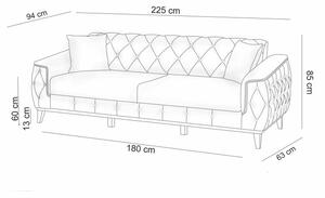 Set canapea extensibilă și fotoliu Marta, Galben