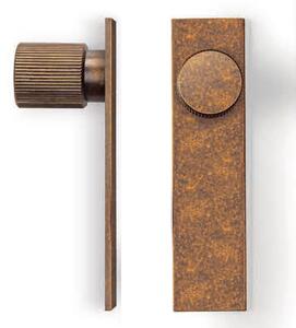 Buton pentru mobila Arpa Plate, finisaj alama rustica, L:100 mm