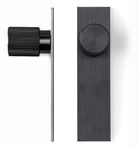 Buton pentru mobila Arpa Plate, finisaj negru periat, L:100 mm
