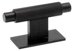 Buton pentru mobila Arpa Plate, finisaj negru periat, 70x25 mm