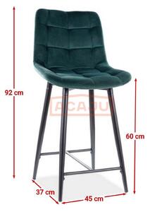 Scaun pentru bar CHIC H-2, verde, 45x37x92 cm