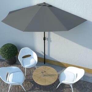Umbrelă de soare de balcon, tijă aluminiu, antracit, 300x155 cm
