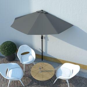 Umbrelă de soare de balcon, tijă aluminiu, antracit, 270x135 cm