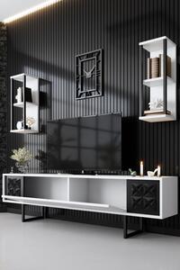 Set de mobilier pentru living Black, Alb- Negru