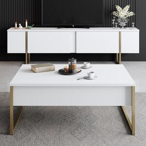 Set de mobilier pentru living Luxe, Alb- Auriu