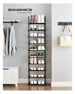 Pantofar cu 10 rafturi, Songmics, 30 x 45 x 174 cm, LSA25BK, Negru