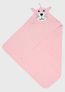 Prosop pentru copii cu glugă Tiger roz 80x80 cm