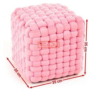 Taburet Rubik roz, 35x35x35 cm