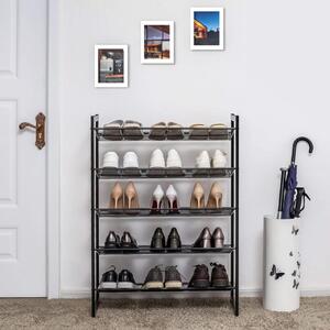 Pantofar, Songmics, 3 rafturi, 15-20 perechi, Negru, 30.5 x 74 x 103.8 cm