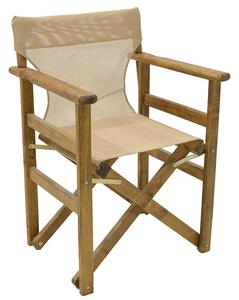 Set de gradina masa si scaune Retto 5 bucati din lemn masiv de fag culoarea nuc, PVC maro 100x60x71cm
