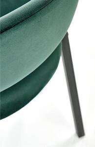 Scaun K473, stofa catifelata verde inchis, 54x58x82 cm