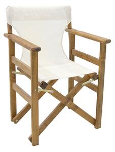 Set de gradina masa si scaune Retto 5 bucati din lemn masiv de fag culoarea nuc, PVC alb 100x60x71cm