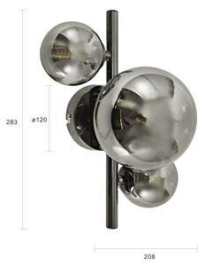 Brilagi - Aplică LED de perete MILLA 3xG9/3W/230V crom negru/sticlă fumurie