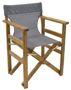 Set de gradina masa si scaune Retto 3 bucati din lemn masiv de fag culoarea nuc, PVC gri 70x70x71cm