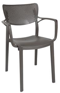 Set de gradina masa si scaune Groovy-Frontline set 5 piese plastic gri inchis 80x80x74.5cm
