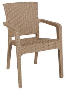 Set de gradina masa si scaune Groovy, Halcyon set 5 piese plastic cappuccino 80x80x74.5cm