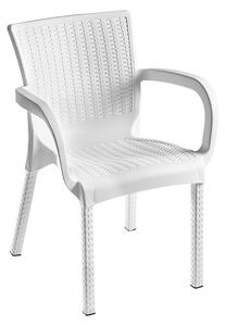 Set de gradina masa si scaune Groovy-Festive set 3 piese plastic alb 80x80x74.5cm