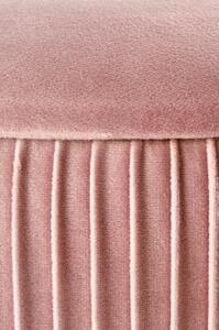 Taburet CRICKET, otel / stofa catifelata roz deschis, 40x46 cm