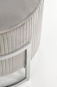Taburet CRICKET, otel / stofa catifelata gri cenusie, 40x46 cm