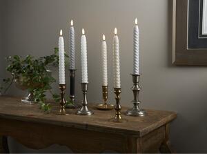 Set de 2 lumânări cu LED din ceară bej Star Trading Flamme Swirl Antique, înălțime 25 cm