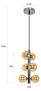 Brilagi - Lustră LED suspendată pe cablu MILLA 6xG9/3W/230V negru cromat/auriu