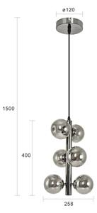Brilagi - Lustră LED suspendată pe cablu MILLA, 6x G9/3W/230V, negru cromat/sticlă fumurie