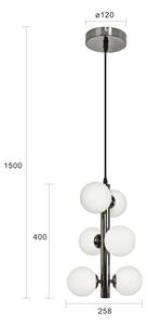 Brilagi - Lustră LED MILLA, suspendată pe cablu, 6xG9/3W/230V, crom negru/alb