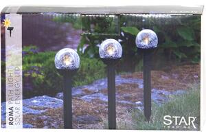 Set de 3 decorațiuni solare cu LED-uri pentru exterior Star Trading Roma, înălțime 23 cm